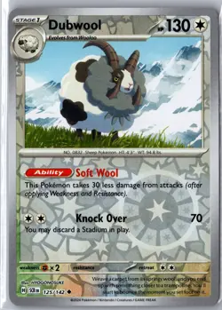 Dubwool 125/142 Uncommon Stellar Crown Pokemon Reverse Holo NM/M - Image 1