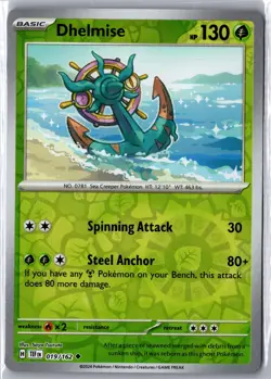 Dhelmise 019/162 Uncommon Temporal Forces Pokemon Reverse Holo NM/M - Image 1