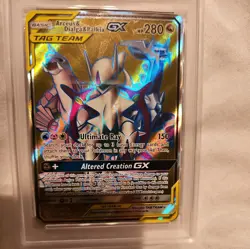 Pokemon S&M Cosmic Eclipse Arceus & Dialga & Palkia GX Full Art 220/236 PSA 10 - Image 3