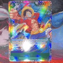 Bandai One Piece CCG Monkey D. Luffy PRB02-005 Super Rare Full Art Holo - Image 1