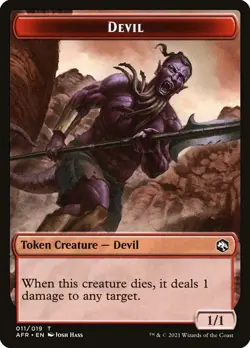 MTG Devil // Faerie Dragon Double-Sided Token [Dungeons & Dragons: Adventure - Image 1