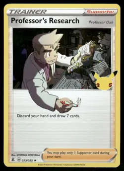 Pokemon Cards Professor's Research (Professor Oak) 023/025 Celebrations NM *2 - Image 1