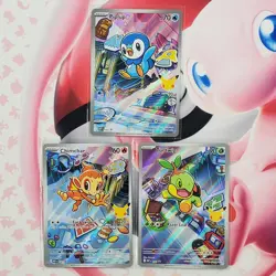 Piplup 042 + Chimchar 041 + Turtwig 040 - First Partner Pokemon Cards - #L415 - Image 1