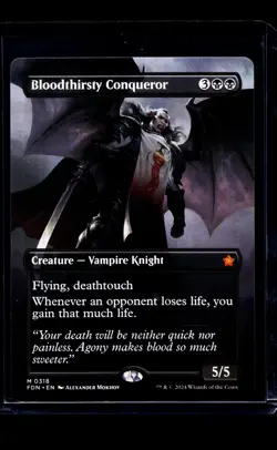 MTG Magic The Gathering FDN Foundations Borderless #318 Bloodthirsty Conquerer - Image 1