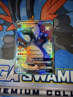 Pokemon Charizard GX SV49/SV98 Hidden Fates Shiny Vault Full Art Holo DMG - Image 1