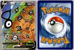 Unown V 177/195 Ultra Rare Silver Tempest Pokemon NM - Image 3