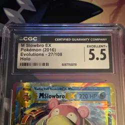 Pokemon M Slowbro EX Ultra Rare Holo CGC 5.5 Evolutions 27/108 English 2016 - Image 3