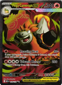 Pokemon TCG Mega Camerupt ex Ultra Rare ME01: Mega Evolution 156/132 NM - Image 1