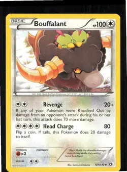 Bouffalant 107/113 Uncommon Legendary Treasures Pokemon Lightly Played - Image 1