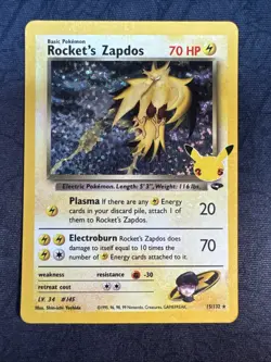 Rocket's Zapdos 15/132 Celebrations: Classic Collection Holo Pokemon BM - Image 1