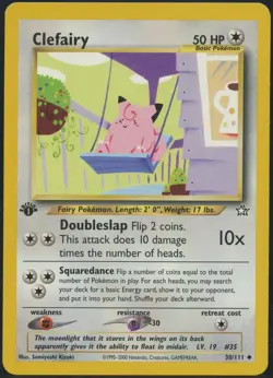 Pokemon 1st Edition Clefairy 30/111 Neo Genesis - Near Mint - Image 1