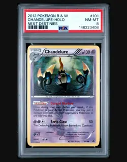 Pokemon Chandelure Next Destinies Holo Secret Rare #101 PSA 8 - Image 1