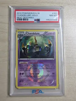 Pokemon Chandelure Next Destinies Holo Secret Rare #101 PSA 8 - Image 4