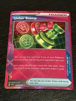 Unfair Stamp 165/167 ACE SPEC Rare Twilight Masquerade Pokemon Holo Near Mint - Image 1