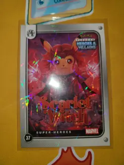 Scarlet Witch (Pikachu) #37 - Lazer Holo Heros & Villains Flash Edition- Pokemon - Image 2