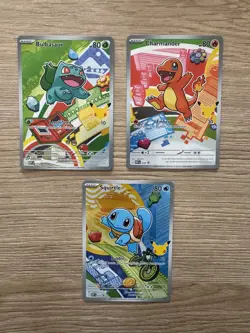 Pokemon TCG First Partner Illustration Collection Series 1 Kanto GEN 1 Starters - Image 1
