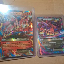 MBlaziken EX (LP) And MGarchomp EX (Lp+) XY Era English Pokemon Cards - Image 1