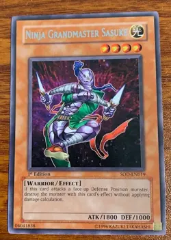 2004 Yu Gi Oh Soul of the Duelist 1st Edition Ninja Grandmaster Sasuke SOD-EN019 - Image 1