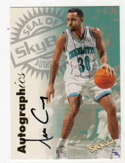 Dell Curry 1997-98 Skybox Autographics Black Autograph - Hornets - Image 1