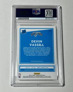 PSA 10 Devin Vassell Yellow Flood Rated Rookie #206 2020-21 Panini Donruss - Image 2