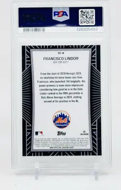 2025 Topps Chrome Francisco Lindor Shadow Etch #SE-8 New York Mets PSA 9 Mint! - Image 2