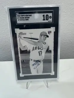 2018 Topps Heritage Shohei Ohtani Deckle Edge Auto 1969 Topps #1 SGC 10 - Image 1