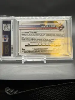 James Wood 2025 Bowman Chrome Refractor Rookie Auto RC /499 PSA 9 - Image 2