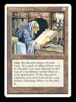 * * 1x Library of Leng x1 * * 4th Edition MTG HP Heavily Played - Image 1