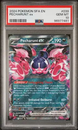 2024 POKEMON SFA EN-SHROUDED FABLE #39 PECHARUNT ex PSA 10 POP 12! - Image 1