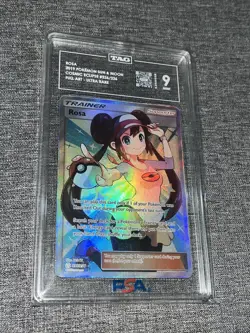 2019 POKEMON SUN & MOON COSMIC ECLIPSE #236 FULL ART RARE ROSA TAG 9 - Image 1