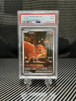 2025 POKEMON MEG EN-MEGA EVOLUTION ILLUSTRATION RARE #138 VULPIX PSA 9 - Image 1