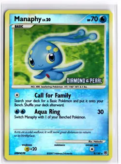 Pokemon TCG Manaphy (Burger King) 9/130 Diamond & Pearl Stamp Reverse Holo - Image 1