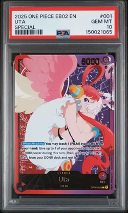 2025 ONE PIECE EB02-EXTRA BOOSTER -ANIME 25TH COLL- SPECIAL #001 UTA PSA 10 - Image 1