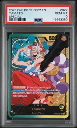 2025 ONE PIECE EB02-EXTRA BOOSTER -ANIME 25TH COLL- SPECIAL #022 YAMATO PSA 10 - Image 1