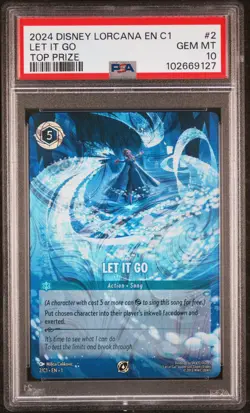 2024 DISNEY LORCANA EN C1-LORCANA CHALLENGE PROMO TOP PRIZE #2 LET IT GO PSA 10 - Image 1