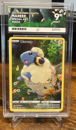 ACE 9 Graded Mareep 2023 Pokemon Sword & Shield Crown Zenith #GG34/GG70 Full Art - Image 1