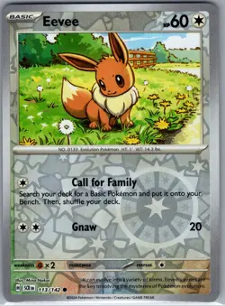 Eevee 113/142 Reverse Holo SV07: Stellar Crown - Pokemon Card - NM - Image 1