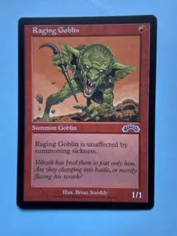 Raging Goblin, MTG Exodus (1998), Common Red Creature NM - Image 2