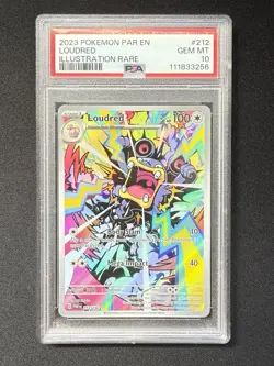 POKEMON LOUDRED SV04 PARADOX RIFT #212/182 ILLUSTRATION RARE HOLO PSA 10 ENGLISH - Image 1