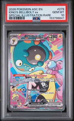 2026 POKEMON ASC SPECIAL ILLUSTRATION RARE #279 IONO'S BELLIBOLT EX PSA 10 - Image 1
