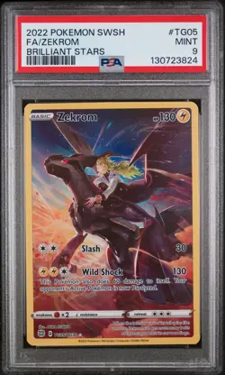 Zekrom Pokemon Sword & Shield Brilliant Stars TG05/TG30 PSA 9 - Image 1