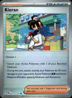 Kieran (Poke Ball Pattern) 113/131 Holo - Pokemon SV: Prismatic Evolutions - NM - Image 1