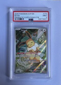 2025 POKEMON SVP EN-SV BLACK STAR PROMO #173 EEVEE PRISMATIC EVO ETB PSA 9 - Image 1