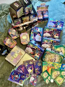 Lot of Pokemon Tins with Accessories (No Packs) - Image 1