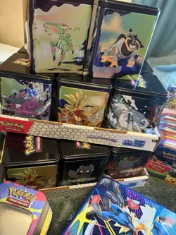 Lot of Pokemon Tins with Accessories (No Packs) - Image 4