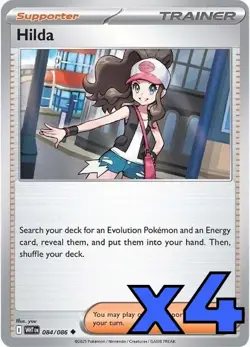 4x Hilda 084/086 Sv: White Flare PLAYSET x4 - Pokemon TCG - NM - Image 1