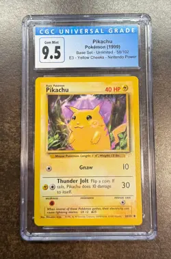 Pokemon Pikachu E3 Stamped Yellow Cheeks Base Set Promo #58 CGC 9.5 - Image 1