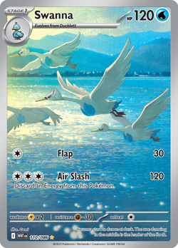 1x Swanna - 110/086 - Illustration Rare NM-Mint Pokemon SV10.5b - White Flare - Image 1