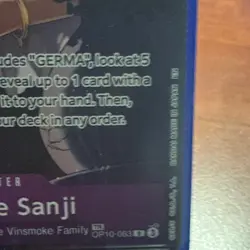 One Piece Vinsmoke Sanji OP10-063 Kingdom of GERMA EN 2000 Power Character TR - Image 3