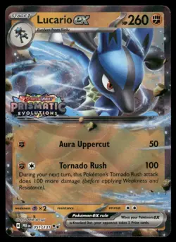 Pokemon Cards Lucario ex 051/131 Prismatic Evolutions Stamp NM - Image 1